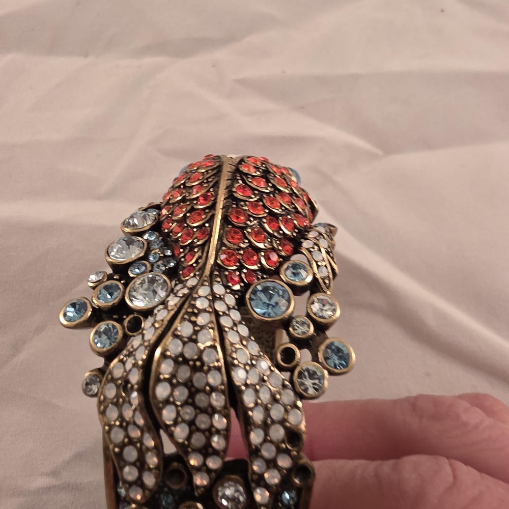 Heidi Daus "Reel Mckoi" Cuff Bracelet with Red and Blue Crystals - Picture 4 of 10